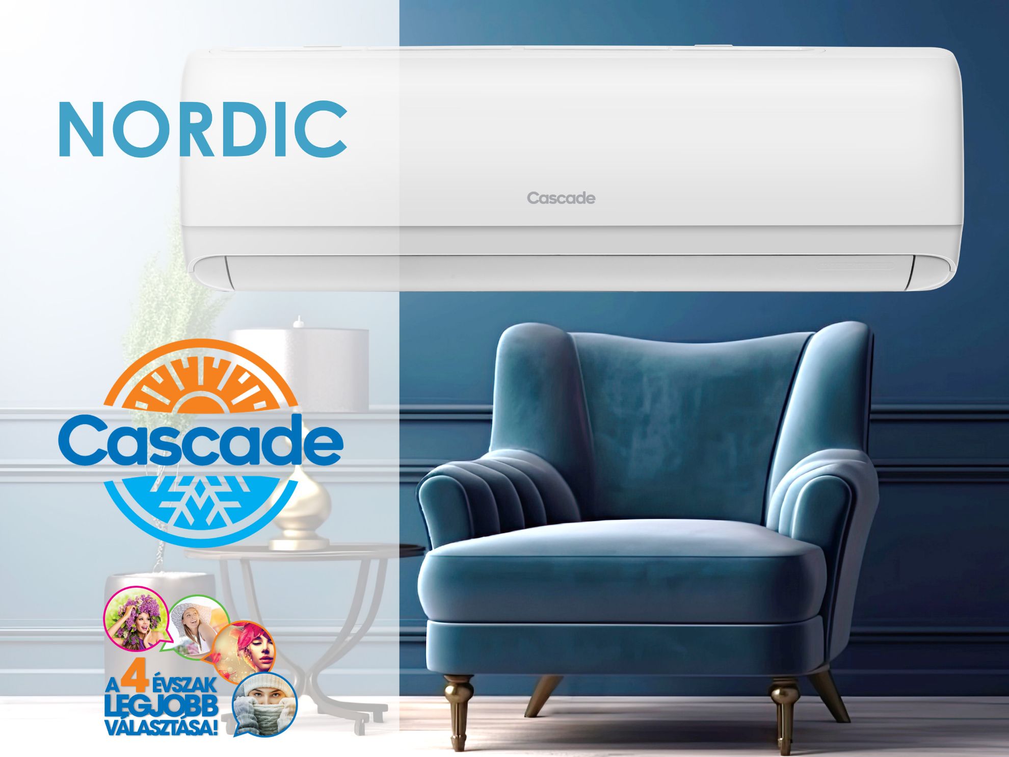 Cascade Nordic CWH12NO 3,5 kW oldalfali split klíma szett 